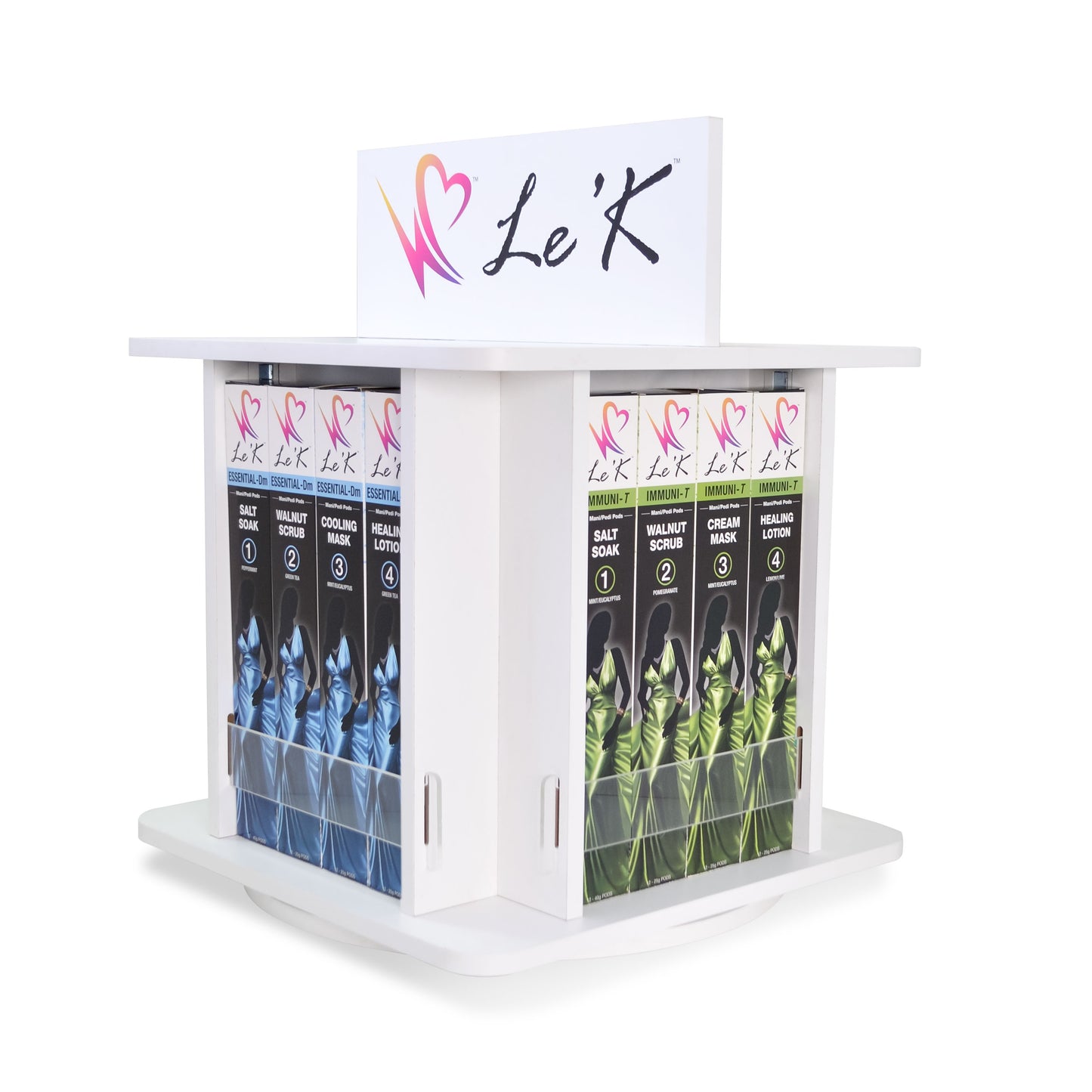 Le'K PODs Wooden Counter Spin Rack