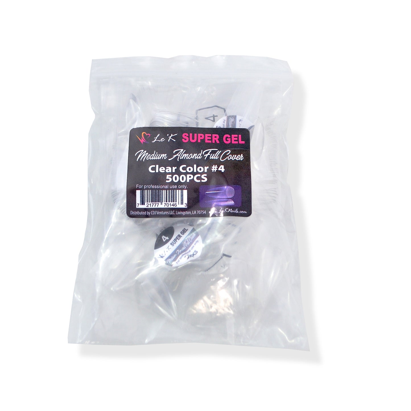 Le'K Super Gel Tip - Medium Almond Full Cover #4 (500pcs)