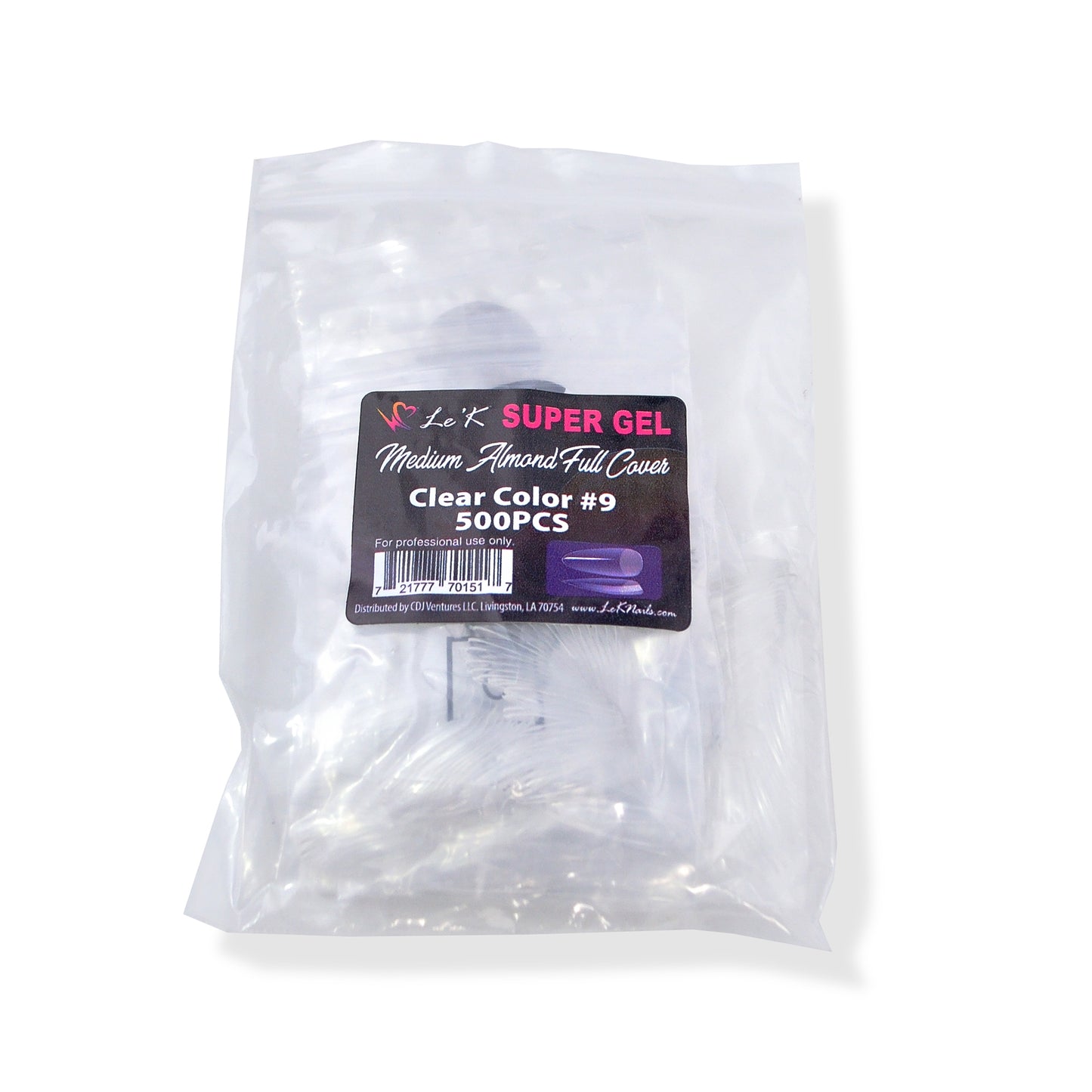 Le'K Super Gel Tip - Medium Almond Full Cover #9 (500pcs)