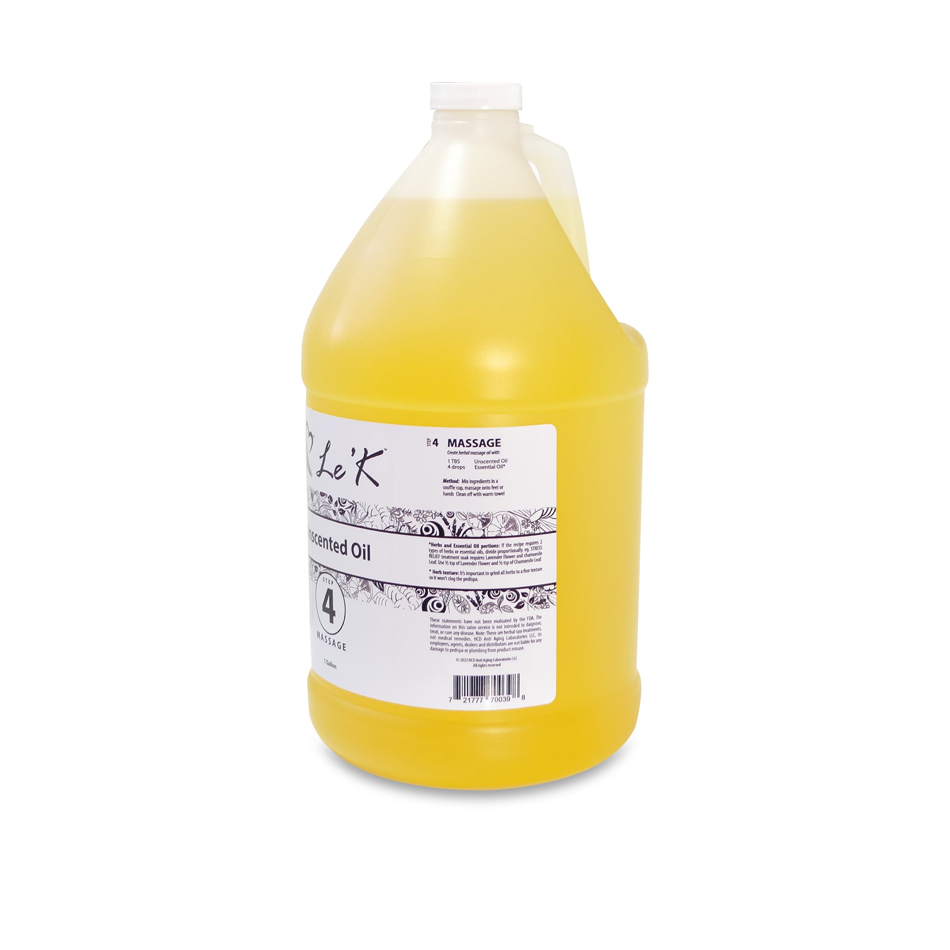 Le'K Herbal Spa - Step 4 - Massage Oil Base - 1 Gal