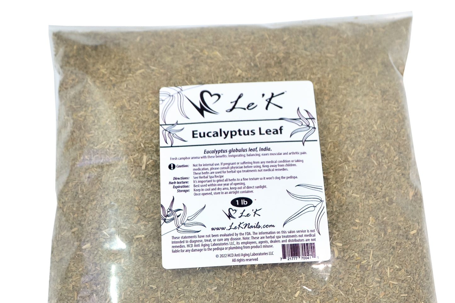 Le'K Herbal Spa - Eucalyptus Leaf Herb 1 lb