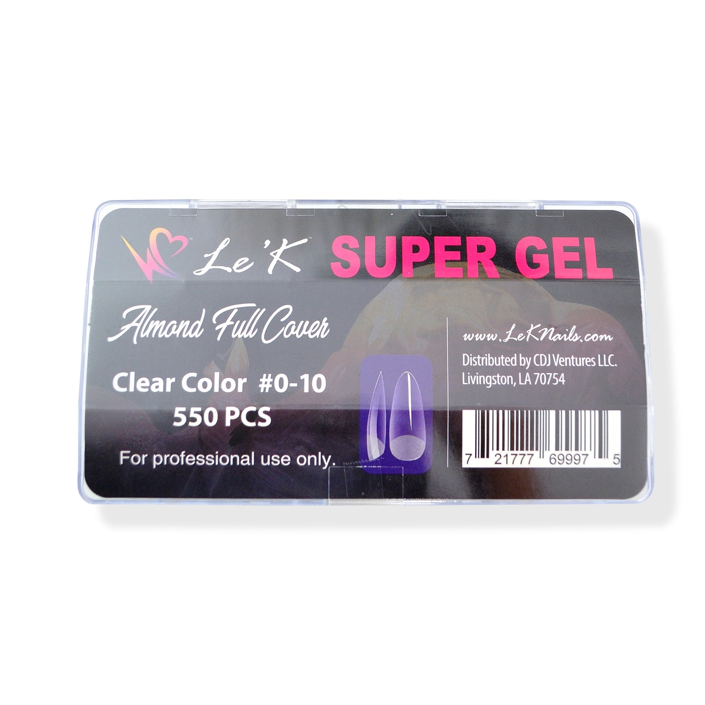 Le'K Super Gel Tip - Medium Almond Full Cover Box