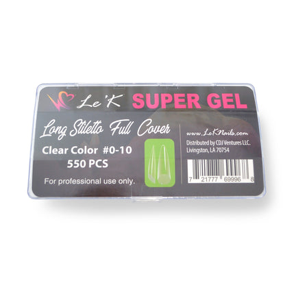Le'K Super Gel Tip - Long Stiletto Full Cover Box