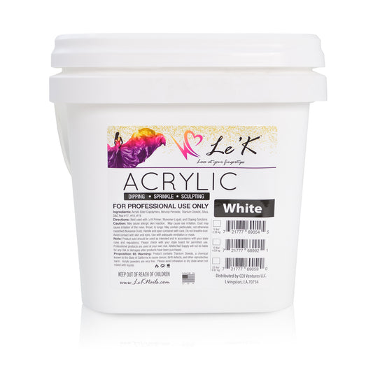 Le'K Acrylic Powder - Snow White - 10 lbs