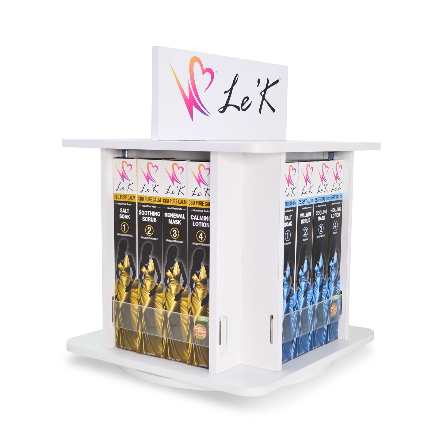 Le'K PODs Wooden Counter Spin Rack
